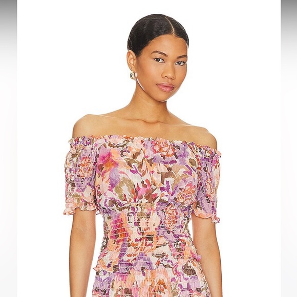 Misa Los Angeles Tops - Misa Toulah Top in Sunset Blooms